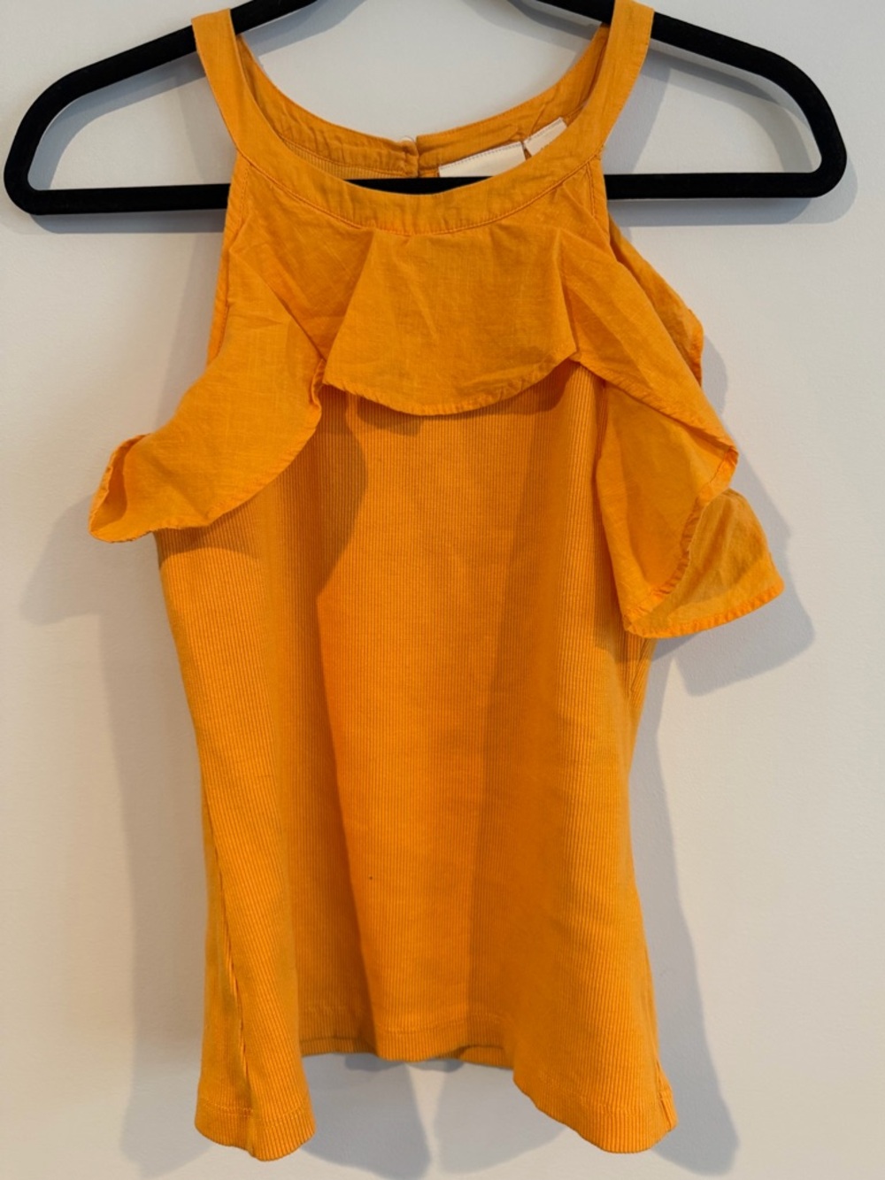 Anthropologie Orange Ruffle Halter Camisole